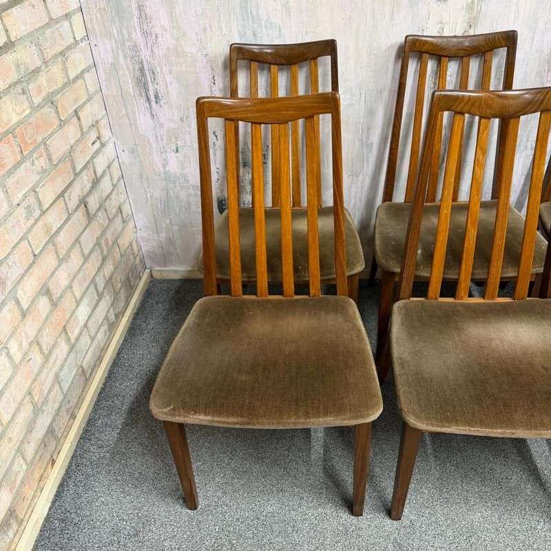 6x G Plan Fresco Teak Mid Century Dining Chairs Original Seat Covers Retro