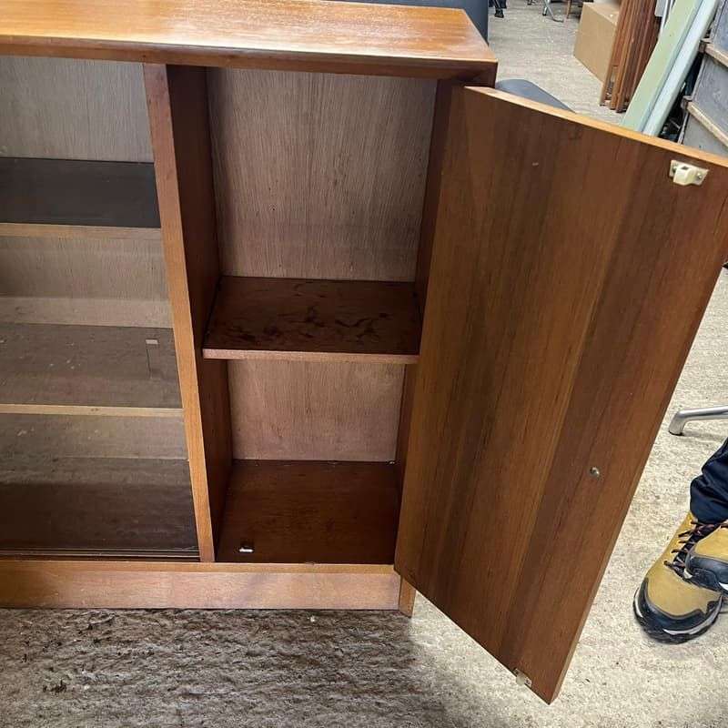 Mid Century Glazed Bookcase Herbert Gibbs Side Cabinet Retro Teak