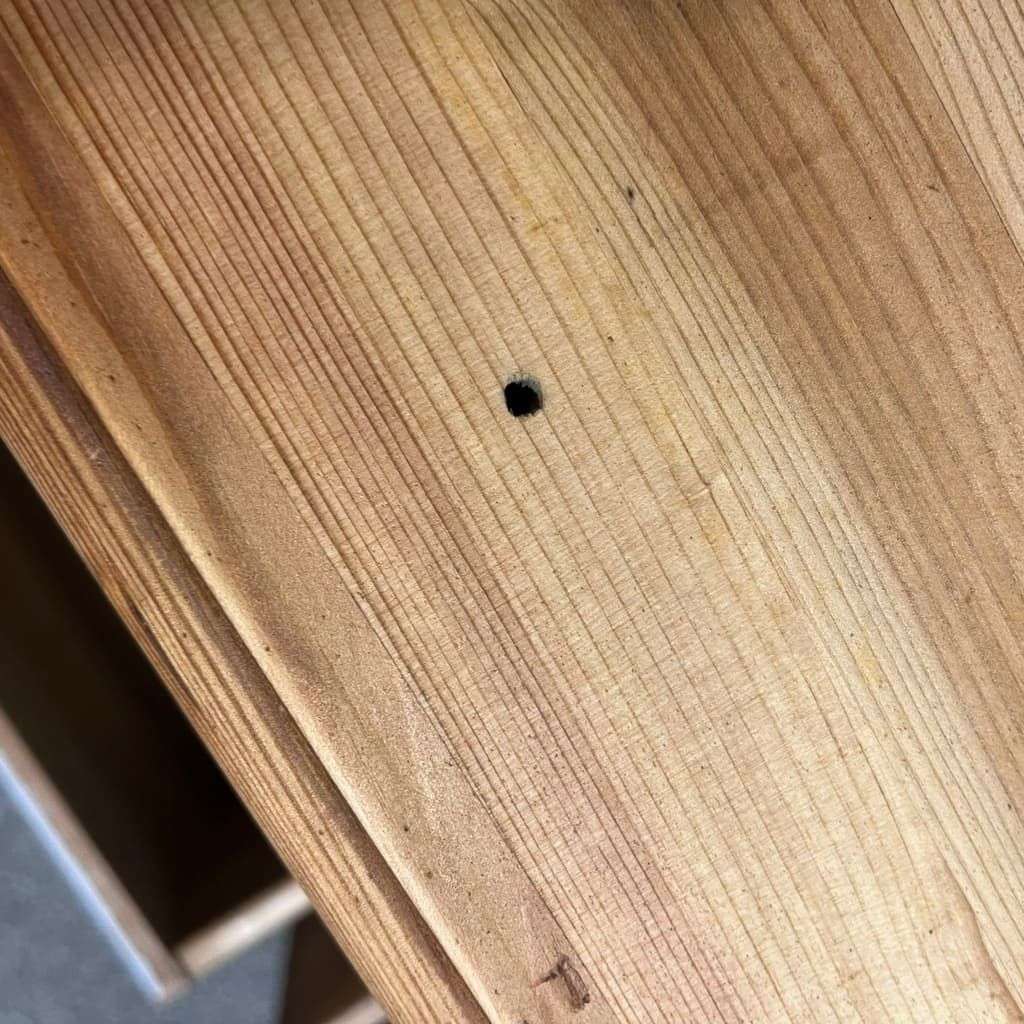 Modern Painted Long Pine Sideboard 5 Drawers Pale Grey Sanded Top Knob Handles