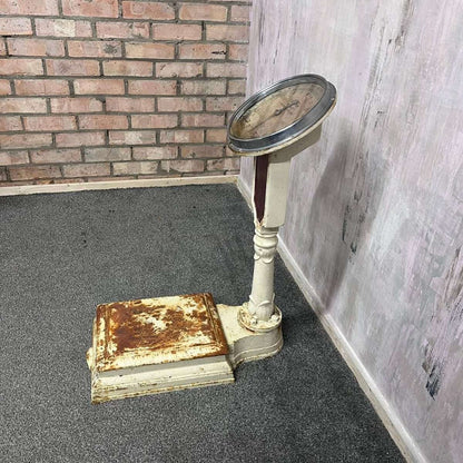 Vintage Salter Model 218 Iron Shop Scales Cream Great Rusted Patina