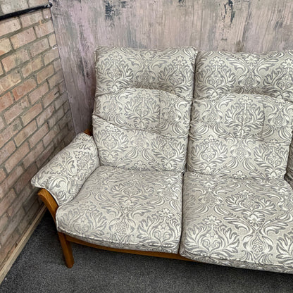 Ercol Saville 3 Seater Sofa Solid Wood Frame Upholstered Recovered Cushions