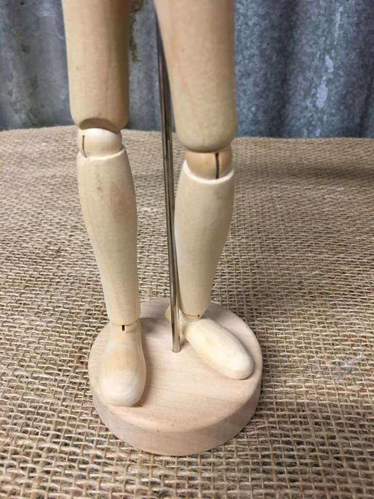 Wooden Artists Poseable Figure On Stand