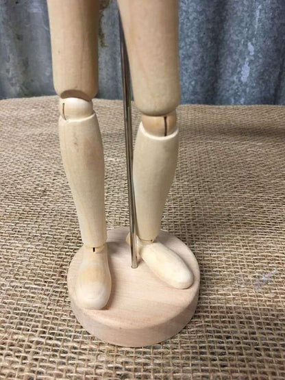 Wooden Artists Poseable Figure On Stand