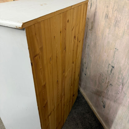 Painted Solid Pine Chest of 2 Over 4 Drawers Distressed Paintwork Crystal Knobs