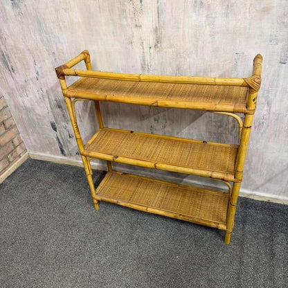 Retro 3 Tier Bamboo Shelving Unit Bookcase Bathroom Storage