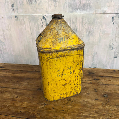 Vintage Morris’ Golden Film Ring Free 5 Gallon Oil Can Great Patina