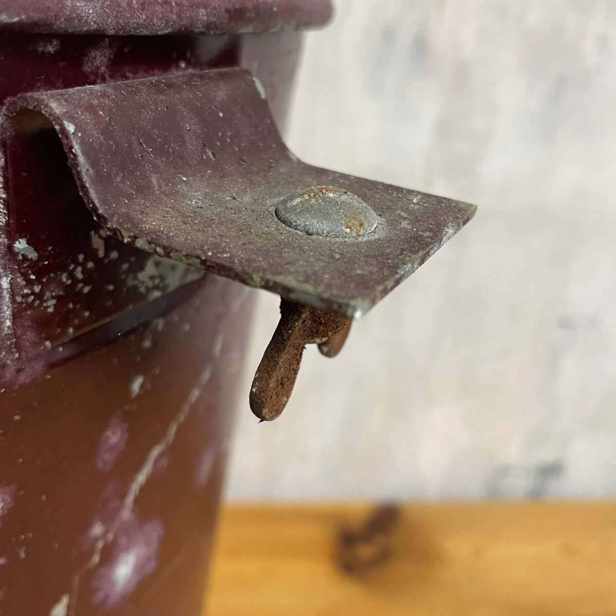 Vintage Large Elsan Bucket With Handle Dark Red Planter Fire Bucket