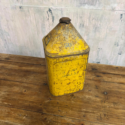 Vintage Morris’ Golden Film Ring Free 5 Gallon Oil Can Great Patina