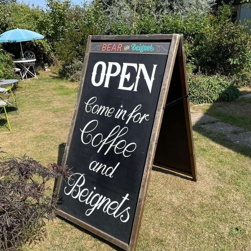 Vintage Extra Large A-Frame Advertising Chalk Pavement Board Wood Frame 2 Widths