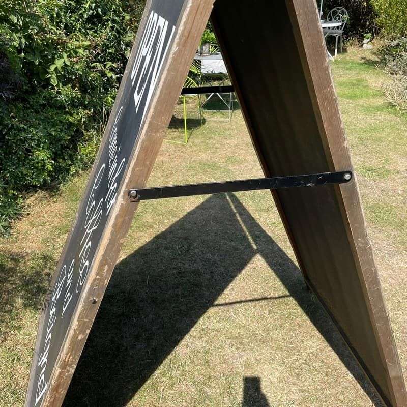 Vintage Extra Large A-Frame Advertising Chalk Pavement Board Wood Frame 2 Widths