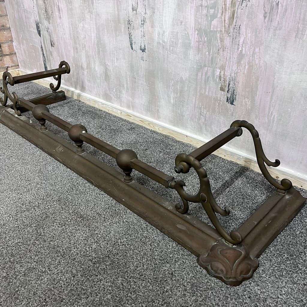 Vintage Ornate Brass/Copper Fire Fender Art Nouveau Style Tarnished