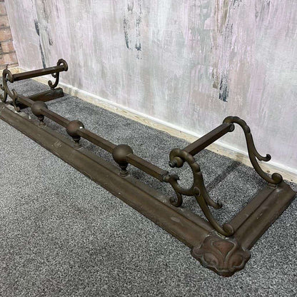 Vintage Ornate Brass/Copper Fire Fender Art Nouveau Style Tarnished