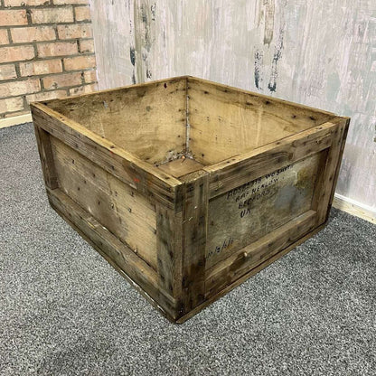 Vintage Solid Wood RAF Packing Crate RAF Henlow Bedford W O Smith
