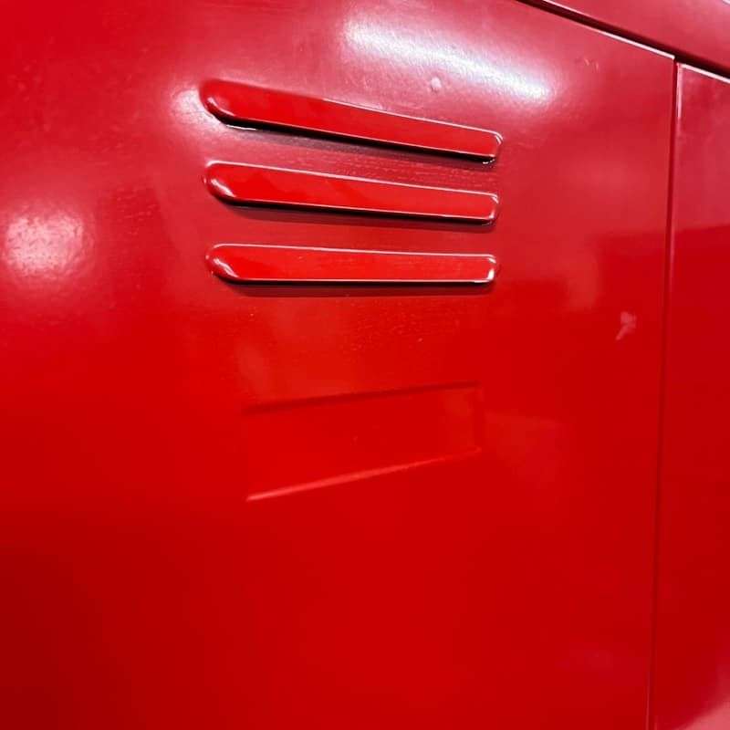 Modern Red Metal Wardrobe High Gloss Shelf Hanging Rail Locker Style