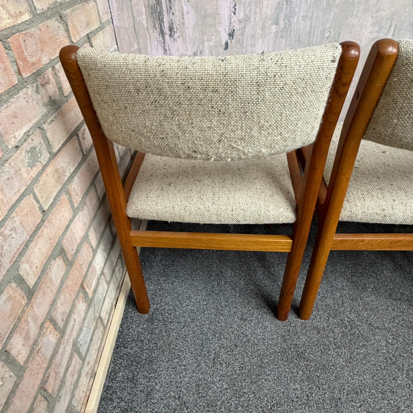 4x JL Moller Model 71 Style Upholstered Dining Chairs Mid Century Teak Frames