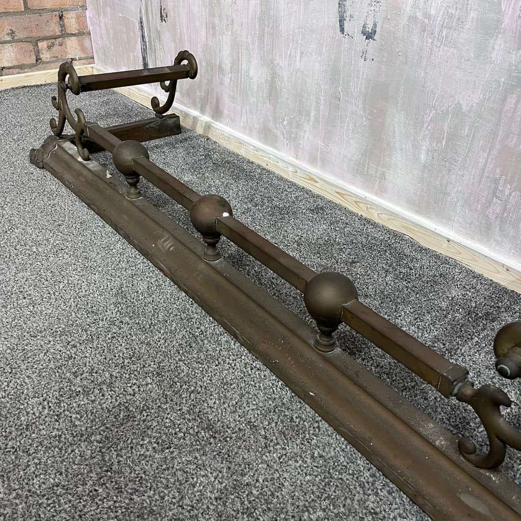 Vintage Ornate Brass/Copper Fire Fender Art Nouveau Style Tarnished