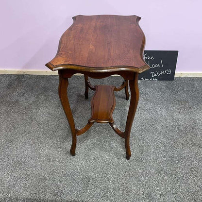 Antique Early 20thC Mahogany Hall Console Side Table With Shelf Under Cabriole