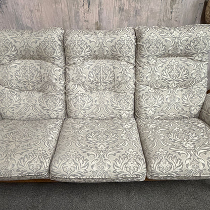 Ercol Saville 3 Seater Sofa Solid Wood Frame Upholstered Recovered Cushions