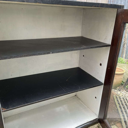 Vintage Rustic Glazed Double Shop Counter Cabinet Shelves Hospitality Retail