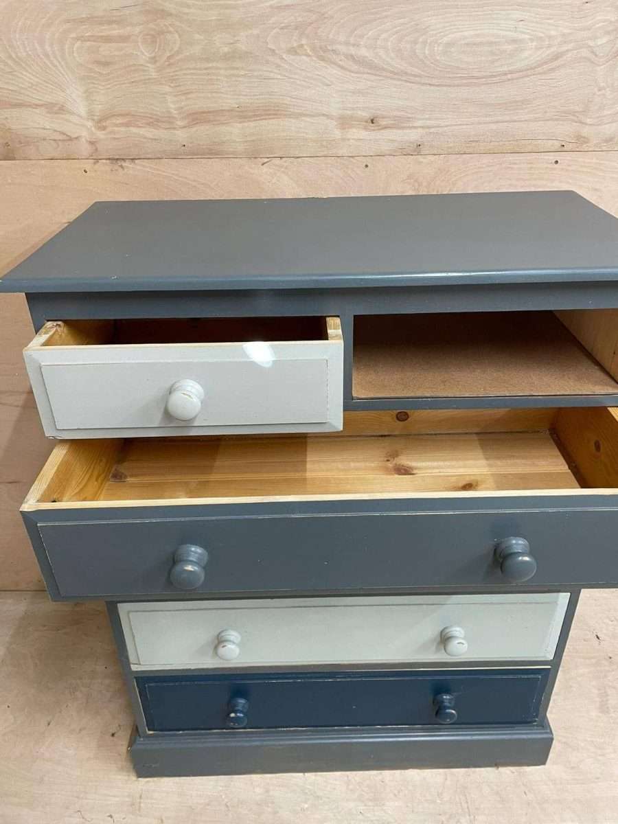 Solid Pine Shabby Chic Multicoloured Chest of Drawers Storage Unit Farrow Ball
