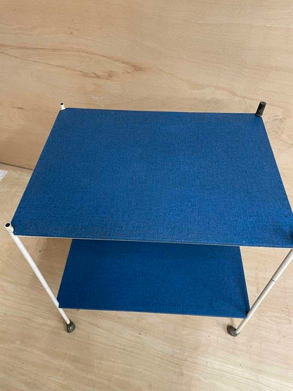 Vintage Retro Mid-Century 2 Shelves Drinks Trolley Metal Frame Castors Shelves