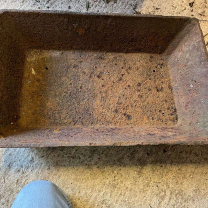 2 Cast Iron Heavy Trays Handles Great Patina Salvage