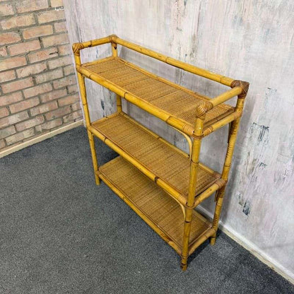Retro 3 Tier Bamboo Shelving Unit Bookcase Bathroom Storage
