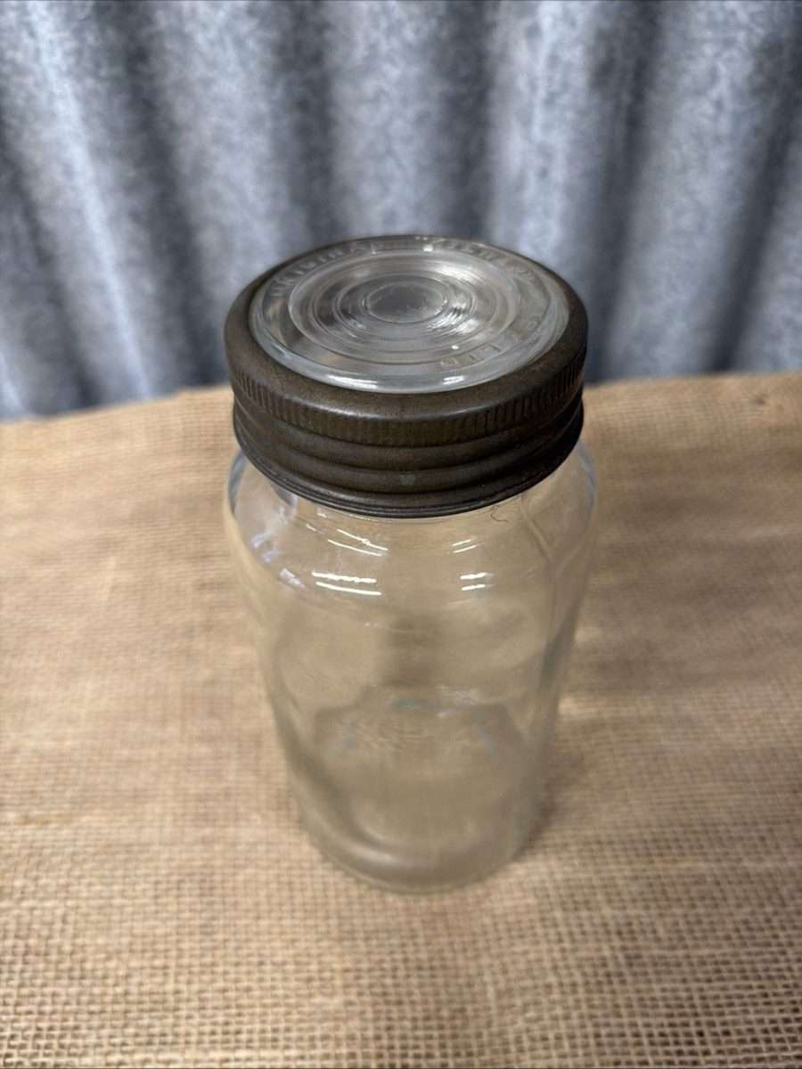 Vintage Kilner Jar Metal Glass Lid Kitchenalia Storage Sweets British Made